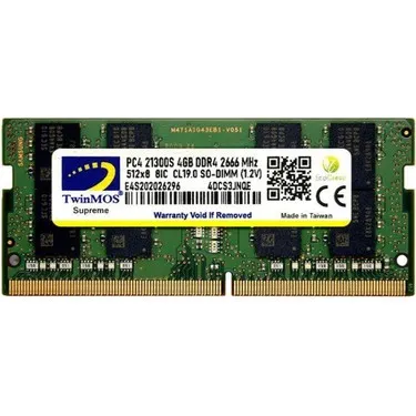  TwinMOS 4GB 2666MHz DDR4 SO-DIMM Ram (MDD44GB2666N)