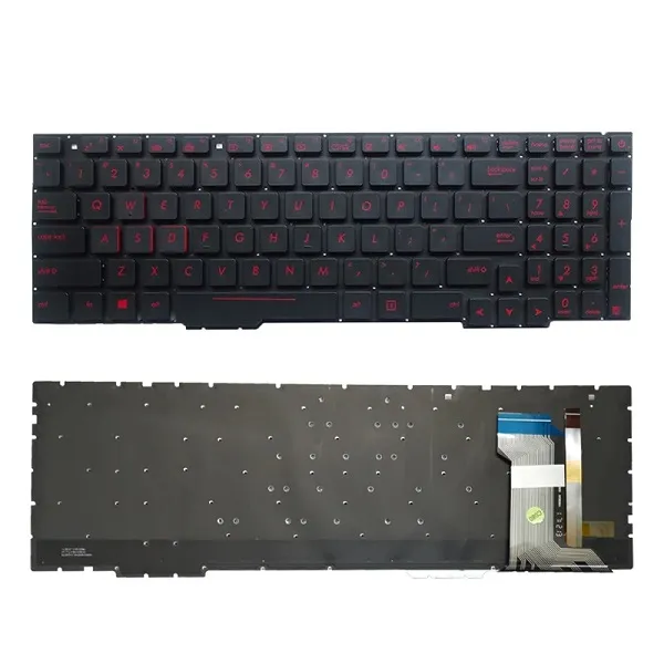 Asus FX553V, FX553VD, FX553VE, FX553VW Serisi Notebook Klavyesi (Siyah TR) - ışıklı - Kırmızı Tuş