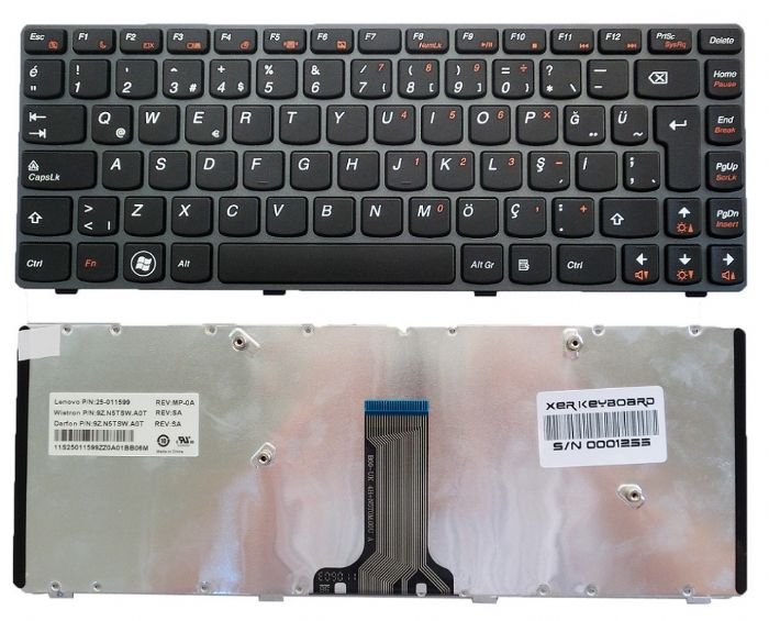 Lenovo V370, Lenovo V370A, Lenovo V370G Klavye Türkçe MP-0A 25-011599 9Z.N5TSW.A0T