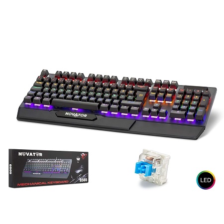Oyuncu Klavye Novator G505 Mekanik RGB VE BLUE SWITCH Q