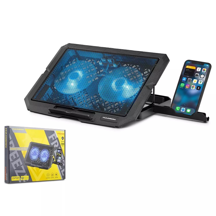 Hadron HDX4253 Notebook Soğutucu Ledli Çift Fanlı Telefon Standlı