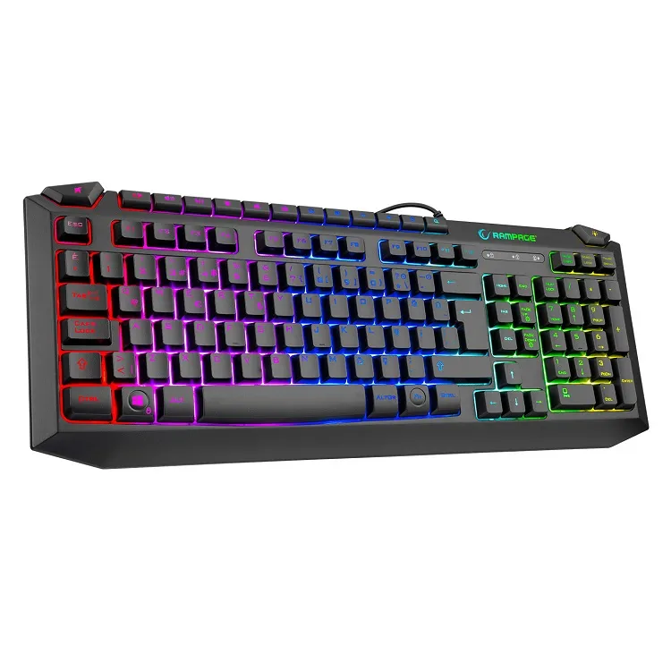 Rampage KB-R310 BROKER V2 Siyah Usb Gökkuşağı Zemin Aydınlatmalı 12800 DPI Oyuncu Klavye + Mouse Set