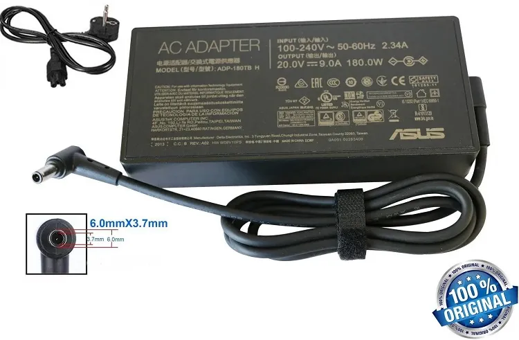 Asus ROG, TUF Gaming, ROG Strix 19.5V 9.23A, 20V 9.0A 180w İğne Uç 6.0x3.7mm Adaptör Orijinal Şarj Cihazı