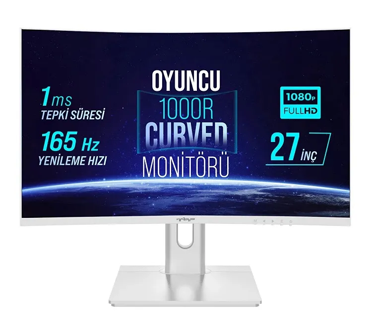 Warp WRP27-165-W 27 165 Hz 1ms RGB 1000R Curved (HDMI DP) FreeSync G-Sync FHD Beyaz Oyuncu Monitörü