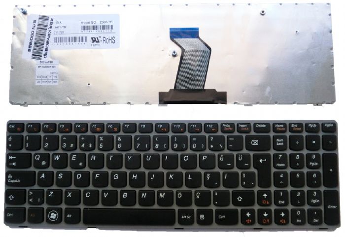 Lenovo Z560, Lenovo Z560a, Lenovo Z565a Klavye Türkçe 25206783 V-117020Ck2