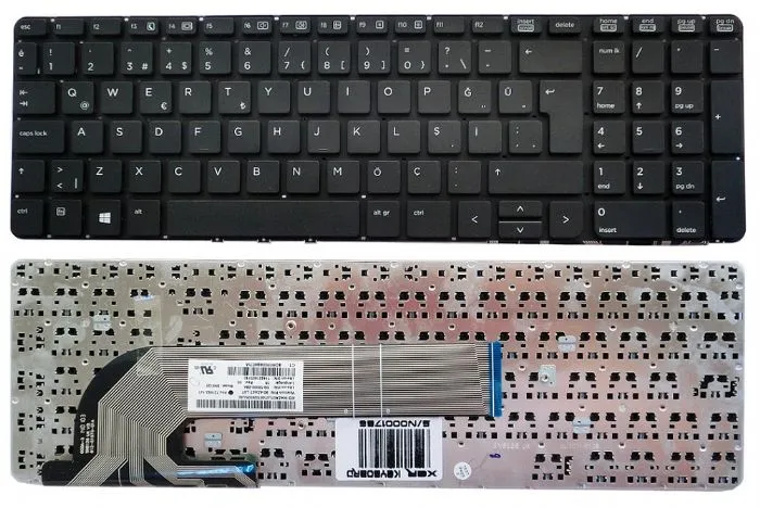 Hp ProBook 450 G0, Hp Probook 450 G1, Hp Probook 455 G1 Klavye Türkçe 727682-141 90.4ZA07.L0T