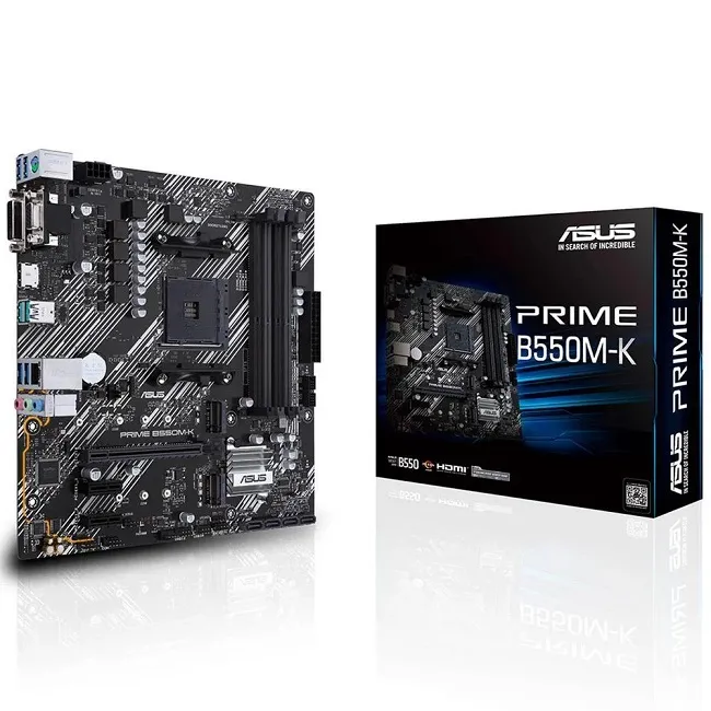 ASUS PRIME B550M-K AMD B550 Soket AM4 Ryzen DDR4 4600MHz M.2 Anakart