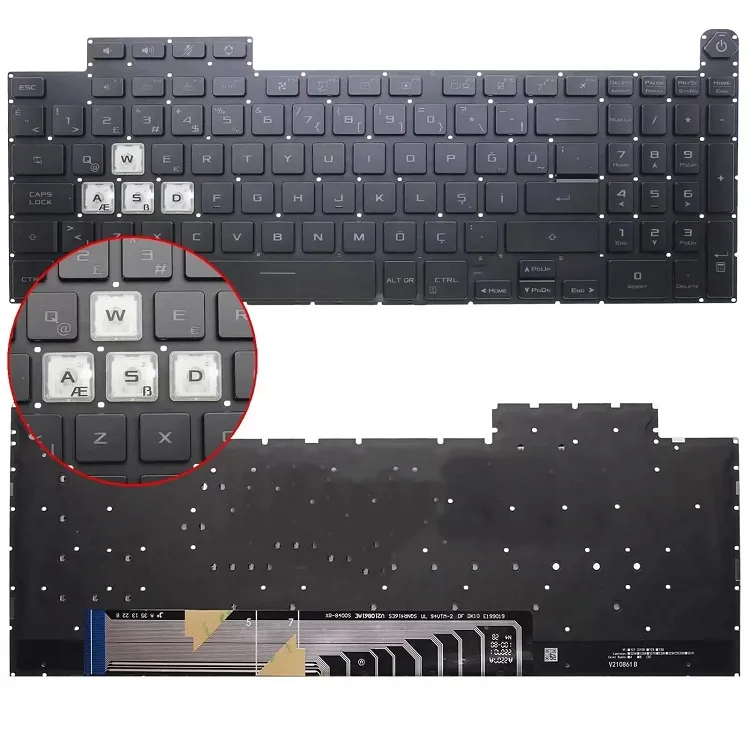 Asus TUF Gaming FX517 FX517ZR FX517ZE FX517ZM GA507 Notebook Klavye Işıklı RGB