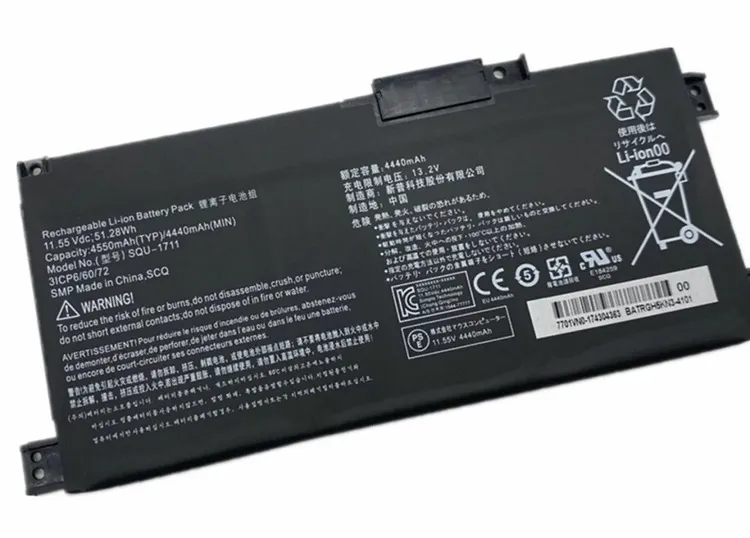 Casper Excalibur G770 Serisi SQU-1711 SQU-1718 3ICP6/60/72 Thunderobot 911Air 911Targa G7000M G8000M Notebook Batarya (4550Mah 51.28Wh)
