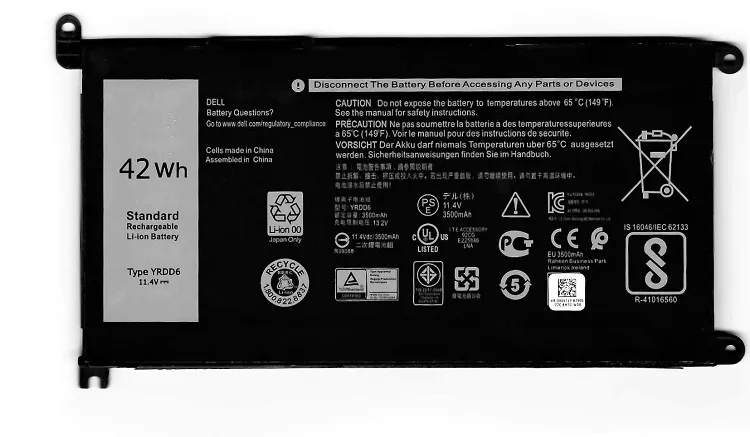 Dell YRDD6, 0YRDD6 Inspiron 3785 3793 5491 5494 5590 5593 Notebook Batarya (3500 mAh 42Wh)