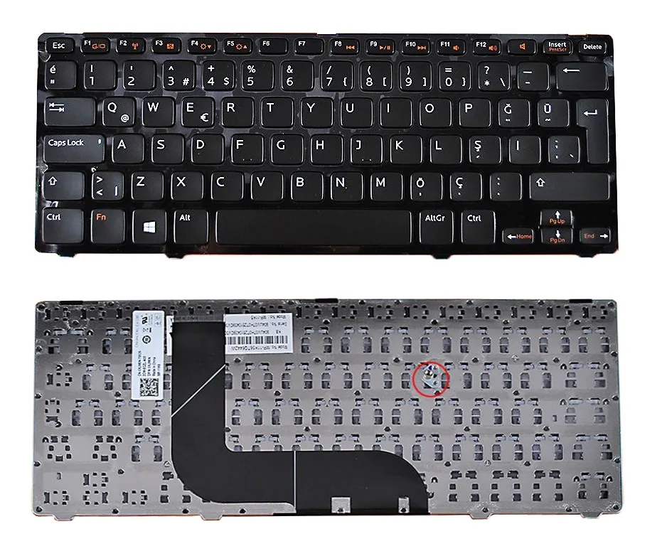 Dell 13Z-5323, Dell 14Z-5423, Dell N411Z, Dell 14Z-1618I, Dell 14Z 5423, Vostro 3360 V3360D V3450D V3460D V3560D Klavye Türkçe MP-11K56TQ6442W