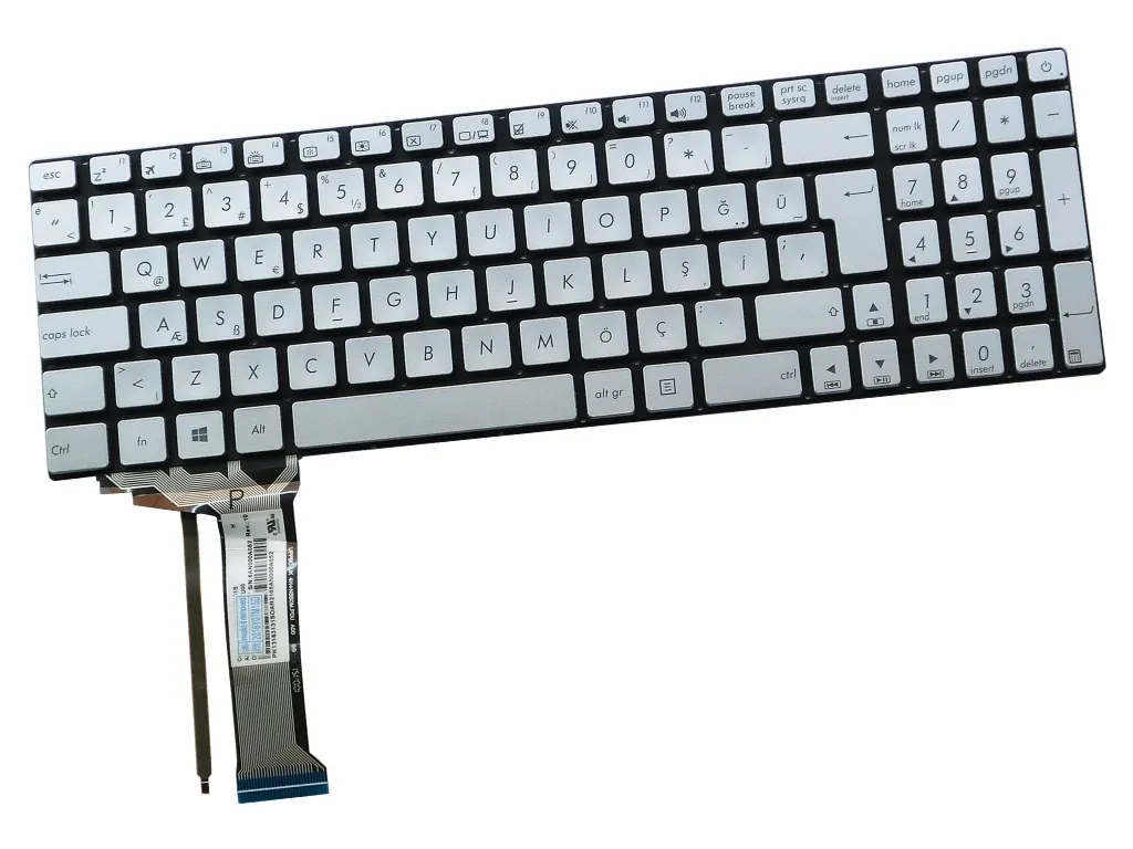 Asus GL552, GL552VW, GL552JV, GL552JM,GL552JW Türkçe Gri Işıklı
