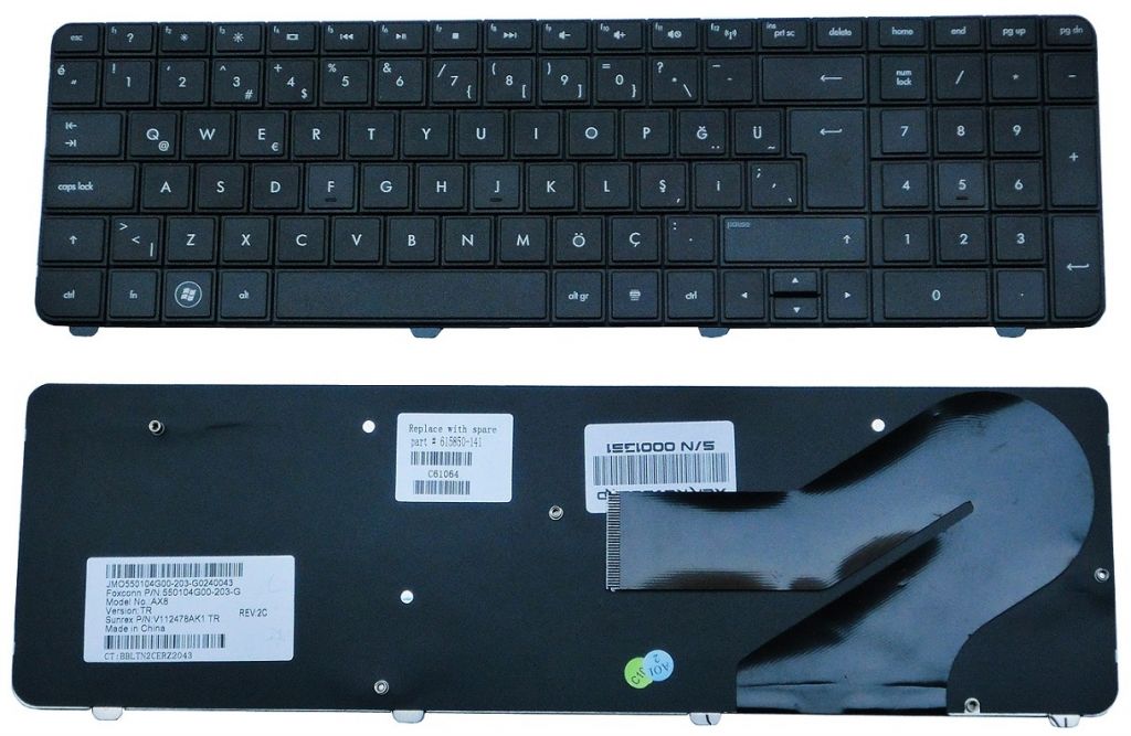 Hp G72, Hp CQ72 Klavye Türkçe V112478AK1 TR, 550104G00-203-G, 615850-141