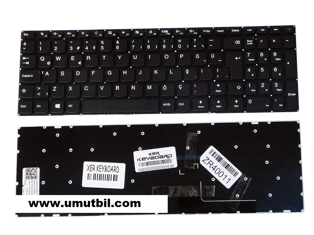Lenovo ideapad 110-15ACL, 110-15AST, 110-15IBR, 110-15IBR, V110-15AST, V110-15IAP, V110-15IKB, V110-15ISK Power Tuşlu Klavye Tuş takımı 
