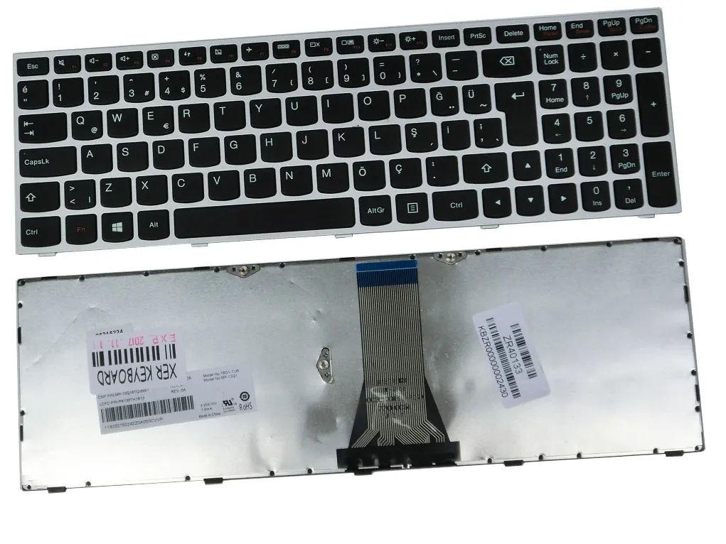 Lenovo G50-30, Lenovo G50-45, Lenovo G50-70, Lenovo G50-75, Lenovo G50-80 Notebook Klavye TR Gri çerçeveli