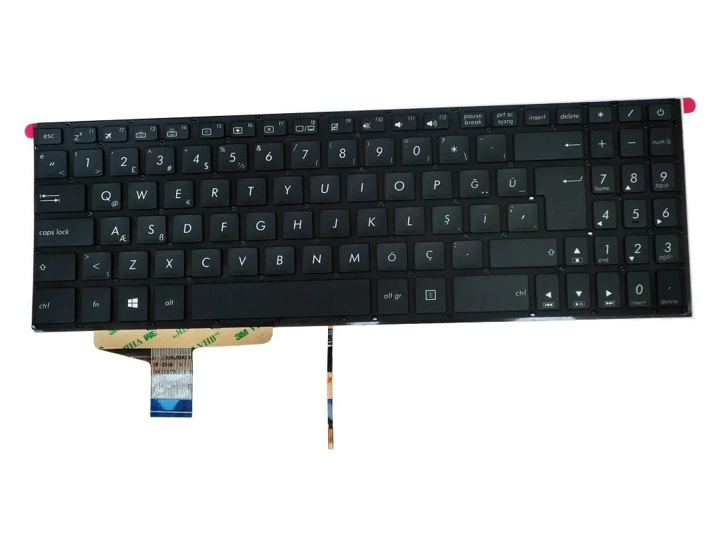 Asus N580, Asus N580VD, Asus M580 Klavye Türkçe (IŞIKLI) ASM17B16TQJ528 0KN1-291TU12 0KNB0-5600TU00