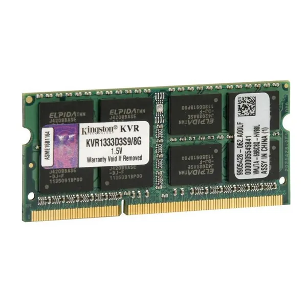 Kıngston 8GB 1333Mhz DDR3 CL9 Notebook Ram KVR1333D3S9/8