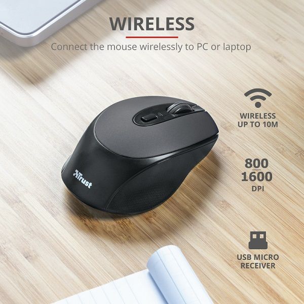 Trust 23809 Zaya Rechargeable Wireless Mouse Siyah