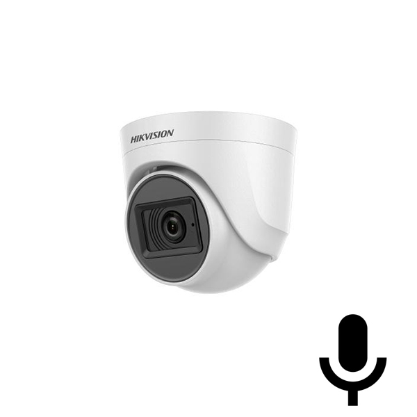 Hikvision DS-2CE76D0T-ITPFS 2MP 2.8MM Sesli 20MT IR TVI/AHD/CVI/CVBS Plastik Kasa Dome Kamera