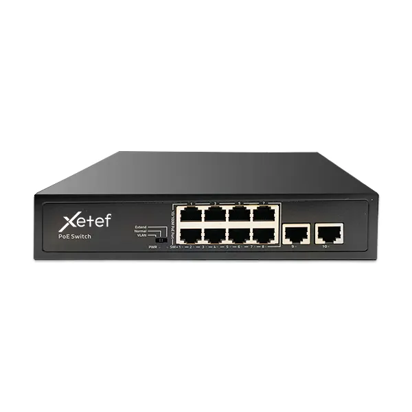 Xetef ZTF-8P2U 10/100MB 8 Port +2 Uplink Aktif POE Switch 96w
