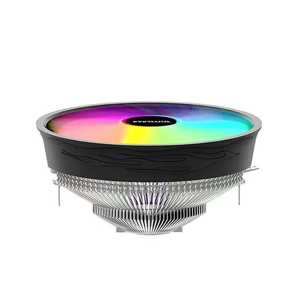 Evercool CS-02 Rainbow 3Pin 12cm Fan Intel LGA1700/AMD AM5 Uyumlu Hava Soğutmalı CPU Fan