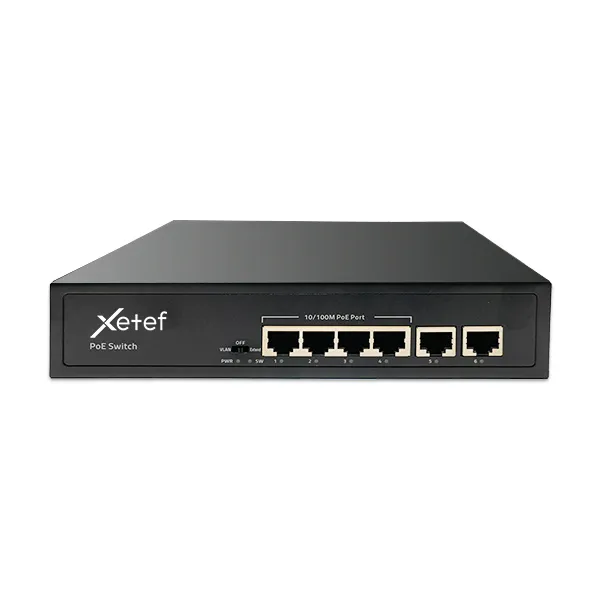 Xetef ZTF-4P2U 10/100MB 4 Port +2 Uplink Aktif POE Switch 55w